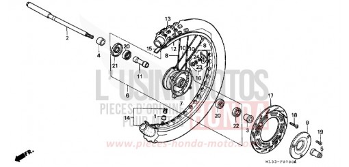ROUE AVANT (CR500RL/RM) CR500RL de 1990